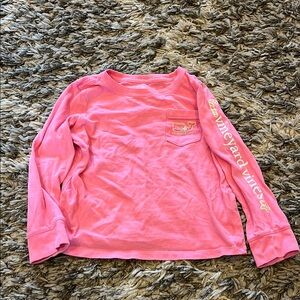 Vineyard Vines Kids Pink Holiday Long Sleeve Shirt